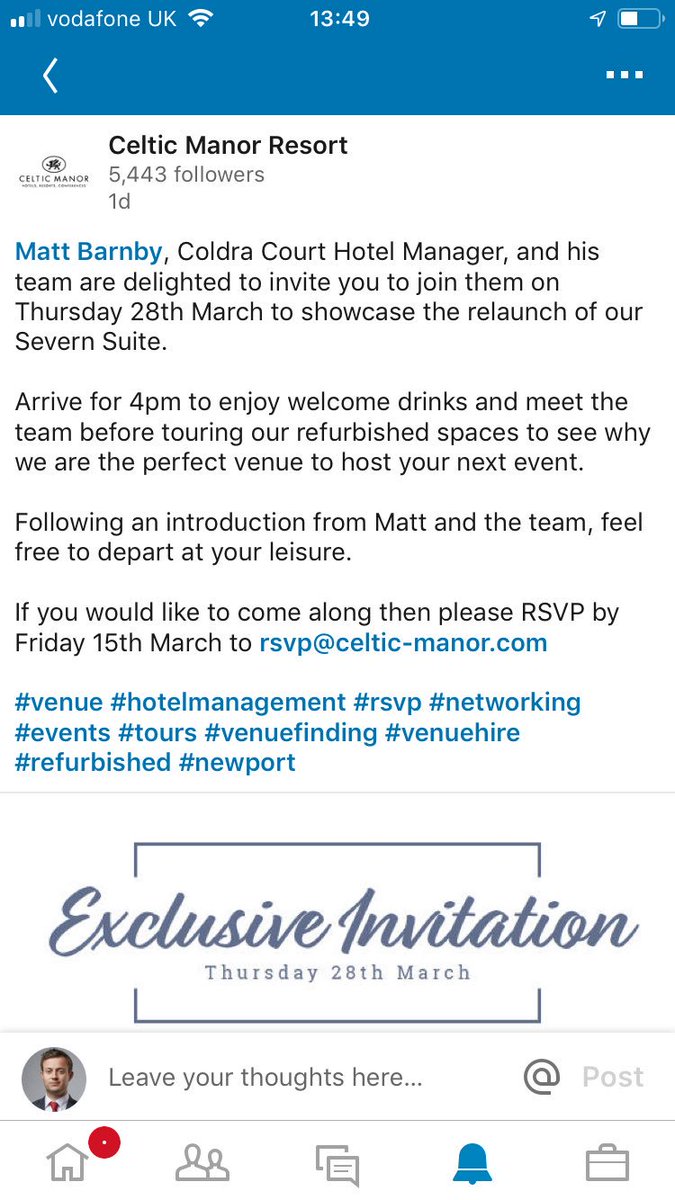 Refurbishment is looking fantastic, really looking forward to the launch, all welcome at Coldra Court <a href="/TheCelticManor/">Celtic Manor Resort</a>