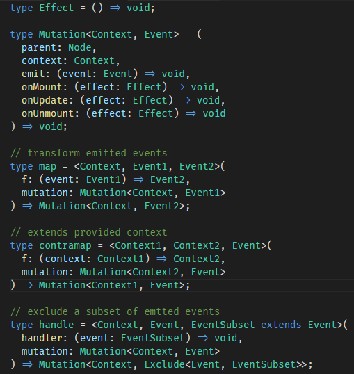 One of the advantages of using static typing when designing a library: You can explore your abstraction before writing a single line of implementation code