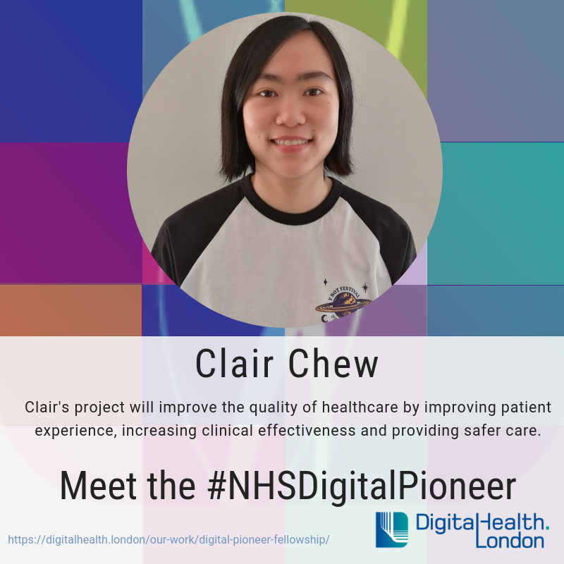 DHealthLDN's tweet photo. Introducing @Clair_EustonRd - part of the 2019 cohort of the #NHSDigitalPioneer Fellowship Programme. Clair is leading the benefits realisation work for @uclh implementation of the electronic health records system. Find out more about Clair's project: https://t.co/Fh79kF2yTh #NHS https://t.co/GBmP8ny35s