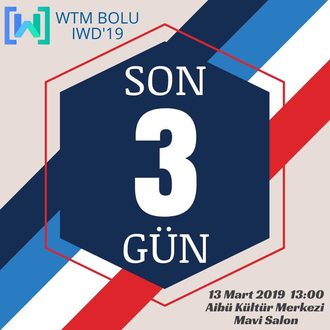 wtmbolu's tweet photo. SON 3 GÜN! Sizlere en iyisini sunmak için çabaladığımız bu etkinliğe kaydınızı yapmayı unutmayınız :) Kayıt linkimize bio'dan ulaşabilirsiniz. ❗Etkinliğimize Kadın-Erkek herkes davetlidir.❗ #wtm #wtmbolu #gdg #gdgbolu #internationalwomensday https://t.co/0ma5TNEdK6