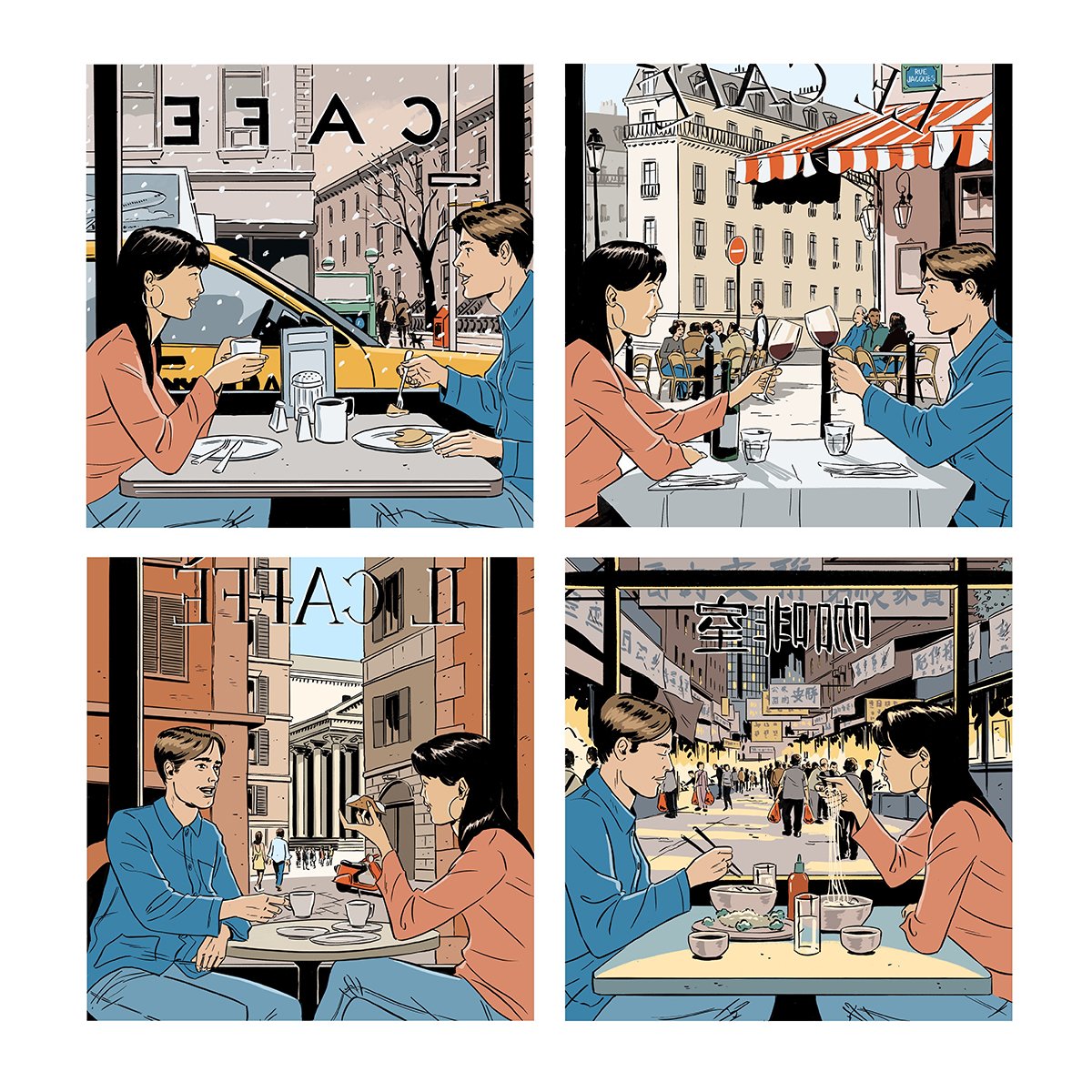 _illustrationX's tweet photo. #HiddenRestaurants - @JackxRichardson illustrates the cover of Wall Street Journal's @WSJ Off Duty section #figure #people #editorial #travel #narrative #cartoon #humour #comic #restaurant #JackRichardson #WallStreetJournal https://t.co/EST2IawGC3 https://t.co/0paQ7Qv64H