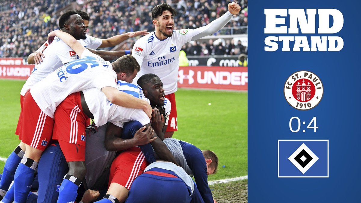 HSV's tweet photo. 90'+3 ⏱ Ende, Aus! Derbysieger, Derbysieger! Hey, hey! 

💙💙💙💙
__
#FCSPHSV 0:4
#nurderHSV https://t.co/2I1ax1q3fJ