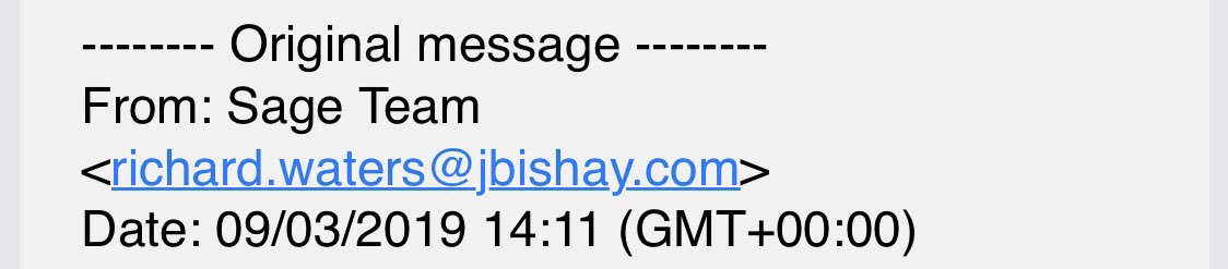 themattbanks's tweet photo. @sageuk Having recently contacted Sage, I’m receiving Sage invoice emails from https://t.co/PdNHVadv2J is this a know scam? https://t.co/SvH33DQuPe