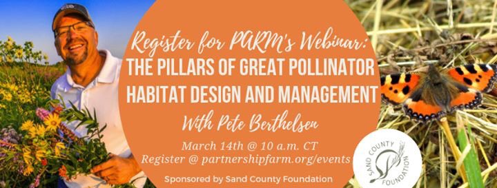 GrayFeist's tweet photo. Webinar on 3/14 about creating #pollinator #habitat. https://t.co/6kUiwy0YC6 @sandcountyfdn #BeeAndButterflyHabitatFund #ConservationBlueprint #bees #butterflies https://t.co/tVwA10cLWZ