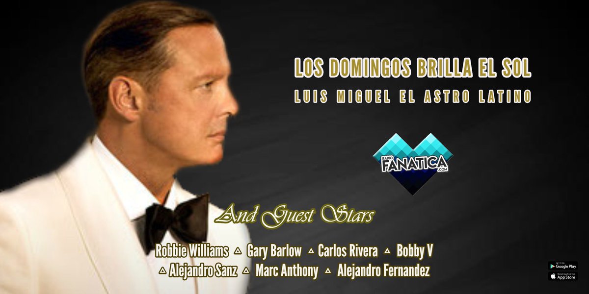 radiofanatica_'s tweet photo. Ya estamos LIVE #LosDomingosBrillaElSol junto a nuestras #GuestStars de LUJO 👌

♦️@BobbyV
▫️@GaryBarlow
♦️@robbiewilliams
▫️@_CarlosRivera
♦️@alexoficial
▫️@MarcAnthony
♦️@AlejandroSanz

▫️https://t.co/fJPoAfgkag ▫️(En la calidad está el gusto)

Presenta : @CarlosJRubioNew

⚡️ https://t.co/Olt9og6AZ4