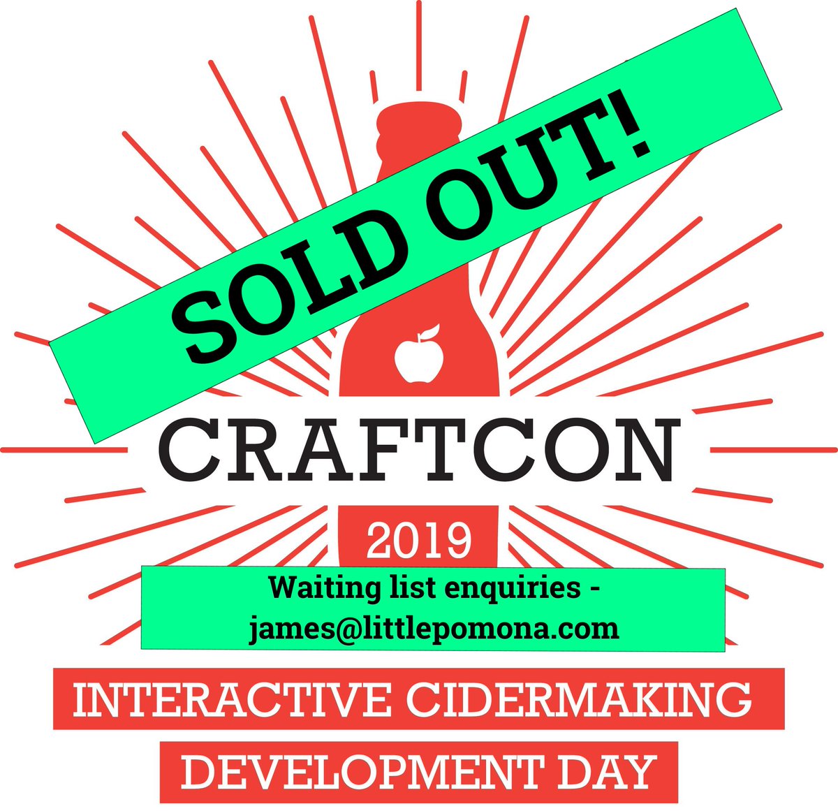 SOLD OUT - #CraftCon2019 has sold out. Our full allocation of tickets have been claimed, although there are some on-site overnight accommodation still available via the ticket page: bit.ly/CraftCon2019 - this event is going to be a landmark for UK Cider. See you all soon!