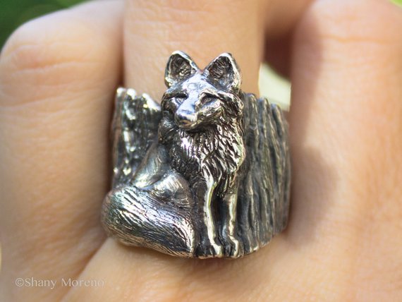 spiralshan's tweet image. Silver Fox Ring, Silver Woodland Jewelry, Green #jewelry #ring @EtsyMktgTool etsy.me/2D1CdZY #foxring #foxsilverring #foxjewelry