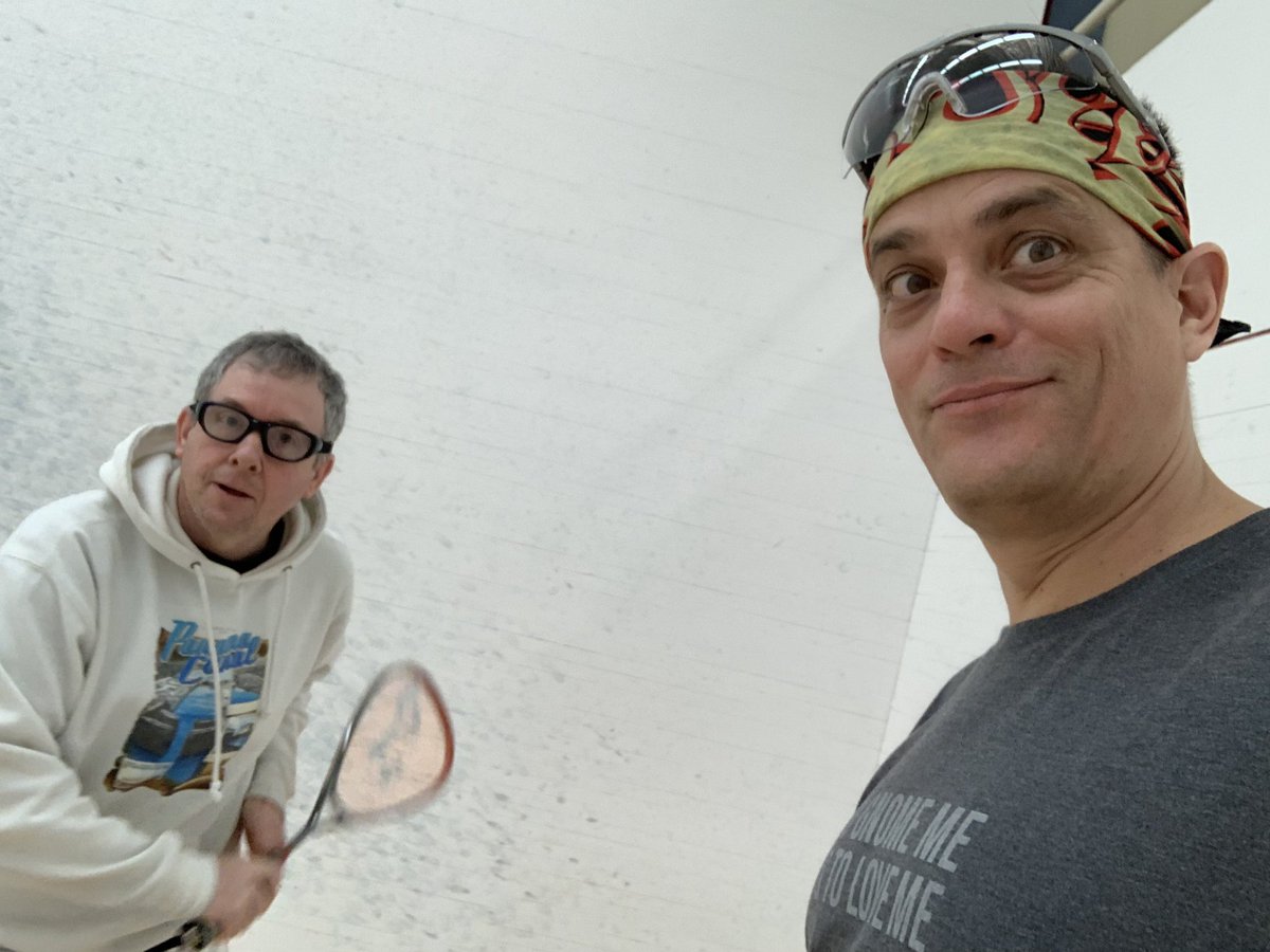 SquashRepublic's tweet photo. It’s been a while since I’ve played in a tourney in a Sunday. #wishmenicks in my two finals today! #BCDoubles #BCdubs #BCdoubleschamps https://t.co/qA76f3sYeV