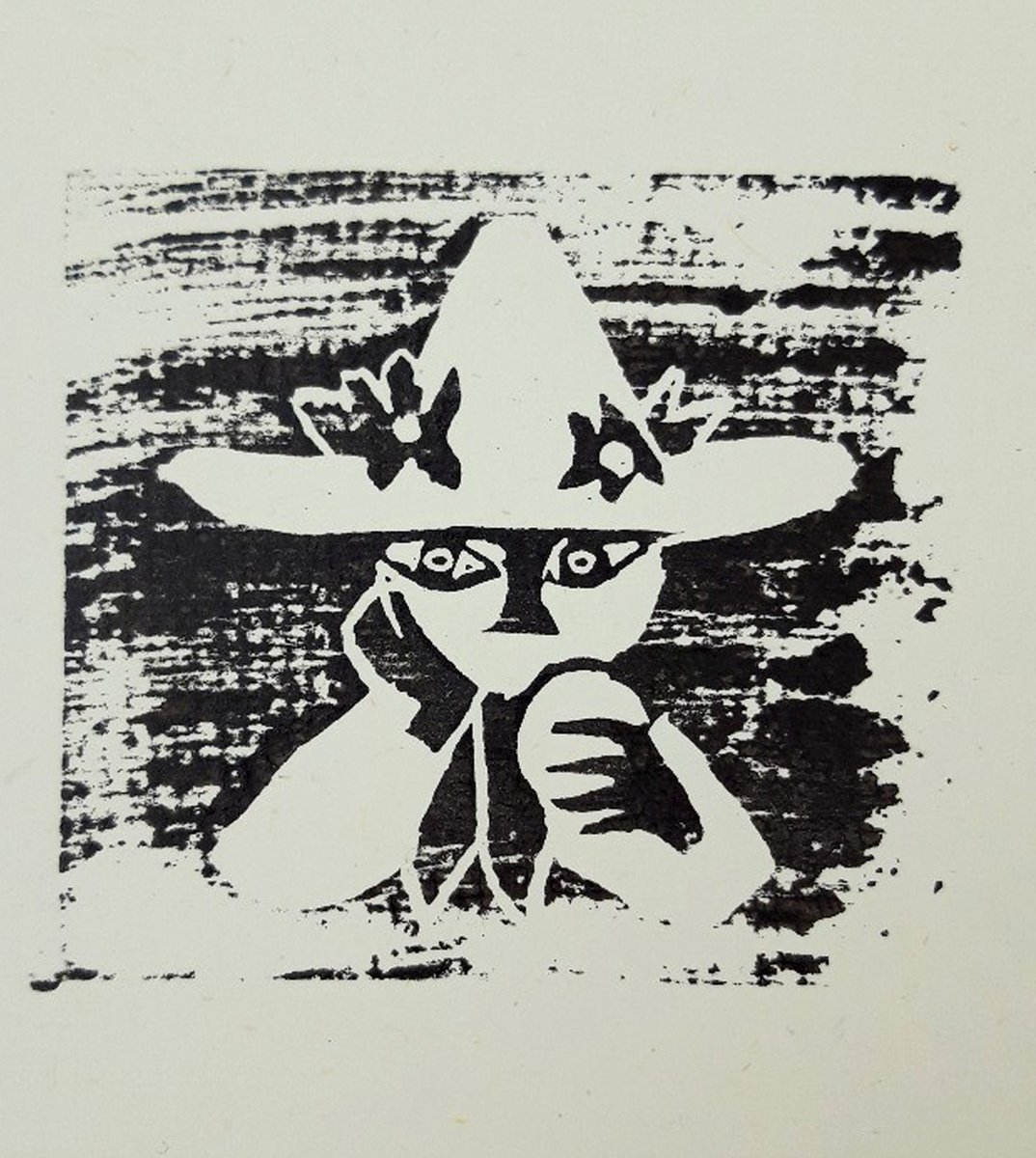 First chaotic try with linocut :D (i liked) 
The Joxter, Moomin and Snufkin (whoa) 