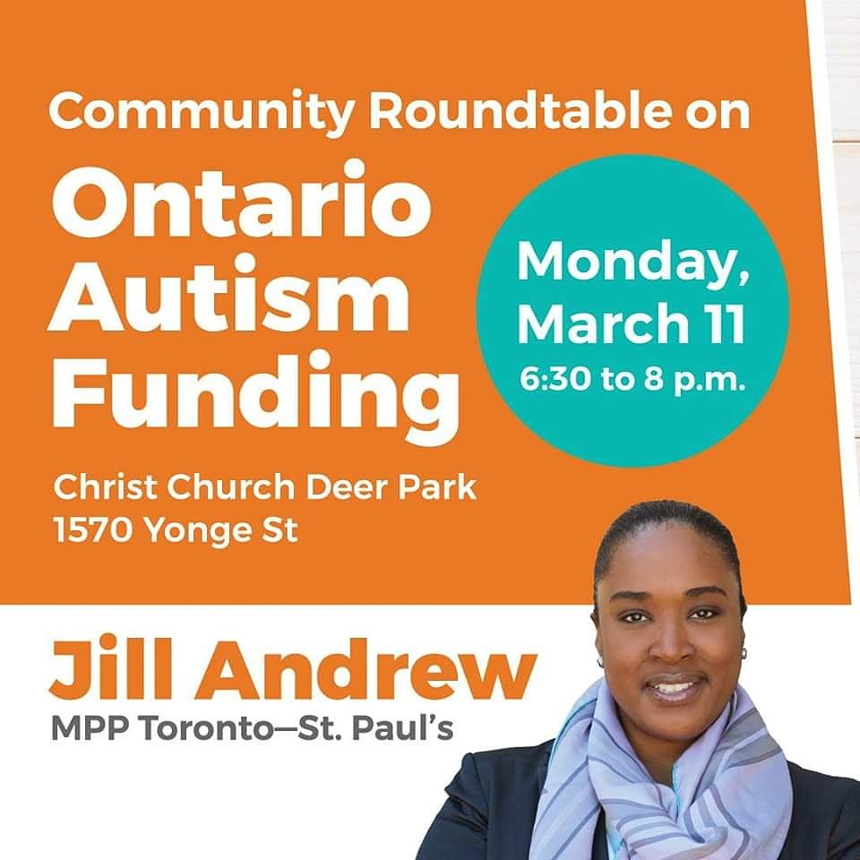 JILLSLASTWORD's tweet photo. Please join us tomorrow for a conversation on the recent Ontario Autism Program changes. We are a diverse community coming together to listen w/o judgement and to discuss our needs and next steps. We look forward to hosting you. #tostpauls #AutismDoesntEndAtFord #Autism #onpoli https://t.co/xD6Ais5Di1