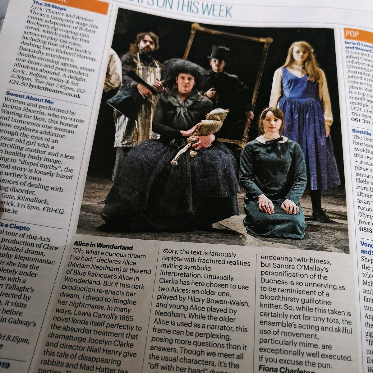 Sligo Events (@sligoevents) on Twitter photo Great reviews for two of Sligo's leading cultural organisations this week in <a href="/ST_Culture/">Sunday Times Culture</a>.
<a href="/modelsligo/">The Model Sligo</a> Niland Collection exhibition The Keeper; To Have and To Hold, until April 14.
And <a href="/SligoRaincoats/">Blue Raincoat Theatre Company</a> performance of Alice in Wonderland <a href="/projectarts/">Project Arts Centre</a>, runs until Mar 16.
👏🏻👏🏻👏🏻 Great reviews for two of Sligo's leading cultural organisations this week in <a href="/ST_Culture/">Sunday Times Culture</a>.
<a href="/modelsligo/">The Model Sligo</a> Niland Collection exhibition The Keeper; To Have and To Hold, until April 14.
And <a href="/SligoRaincoats/">Blue Raincoat Theatre Company</a> performance of Alice in Wonderland <a href="/projectarts/">Project Arts Centre</a>, runs until Mar 16.
👏🏻👏🏻👏🏻