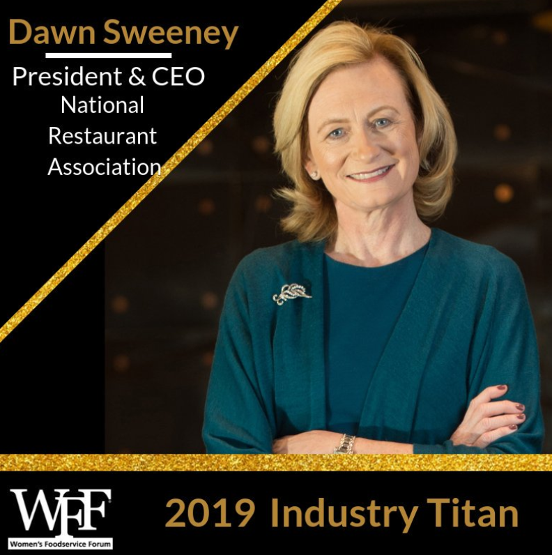 WeRRestaurants's tweet photo. Congratulations to our President @dawnsweeney14, who is being honored at @WFFHQ this week as an Industry Titan. Dawn has been a catalyst in the #WFFLeadTheWay campaign to achieve gender equity in the food industry. https://t.co/qrM155uvHc