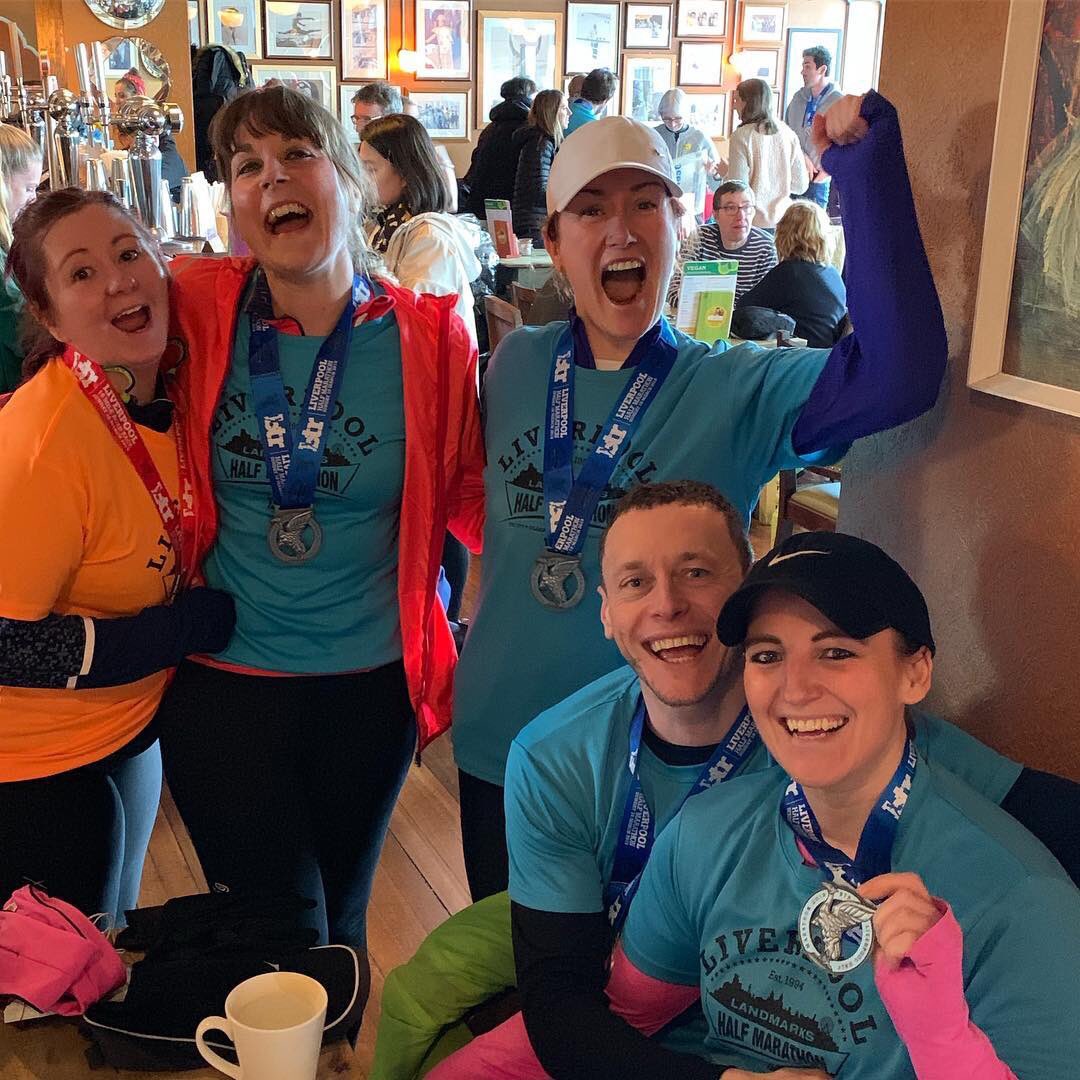 ashlingFC's tweet photo. Spent this morning running in the rain, snow and howling wind but I did it with this fabulous bunch of pals! #liverpooltenmiler #runningpals #nomofarah #winners https://t.co/3FUZXBICGw