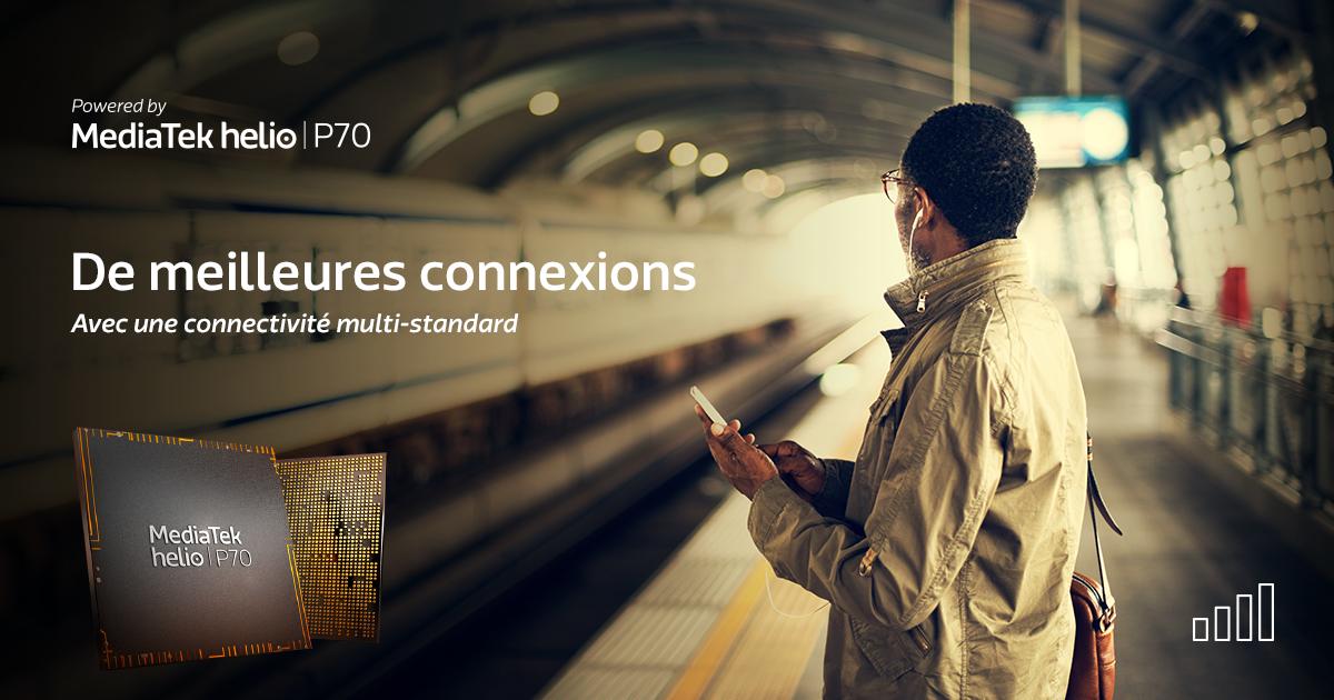 MediaTekFR's tweet photo. Avec #MediaTekHelioP70, la connectivité vous suit partout! Son #modem 4G LTE est compatible VoLTE &amp; ViLTE, pour établir des connexions réseau rapides et bénéficier d'une qualité audio supérieure. Découvrez aussi sa technologie d'antenne MediaTek TAS 2.0. https://t.co/d7pSGWjunI https://t.co/A9D7GjKpii
