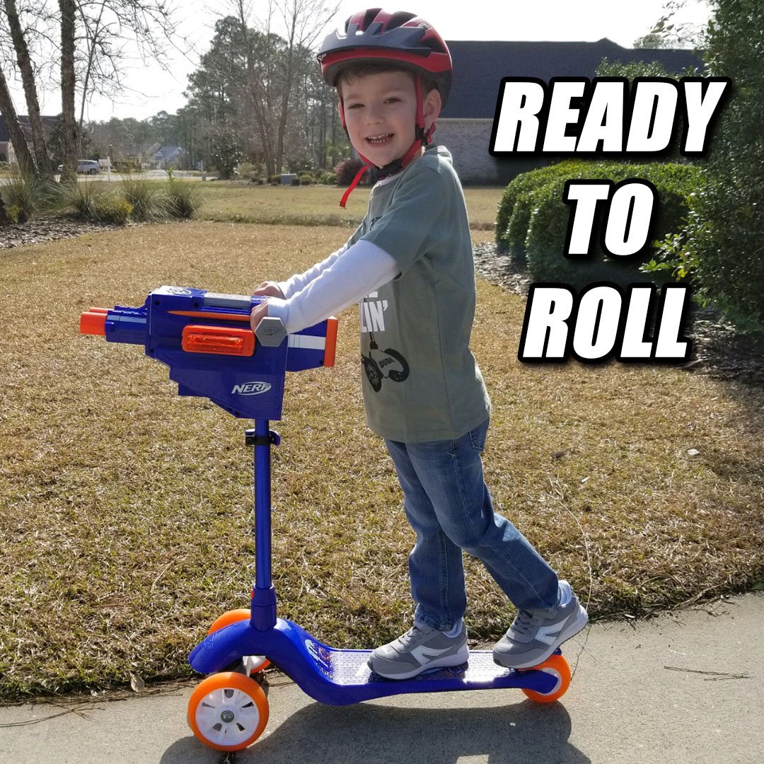CjNerf's tweet photo. NEW 2019 #nerf blaster review is live now mounted blaster on a 3 wheel scooter ! 

https://t.co/cRnpbYIzYX Video Link

#nerfnation #nerfblasterscooter #nerfscooter #nerfguns #nerf2019 #newnerf https://t.co/FiHFuDH8CH