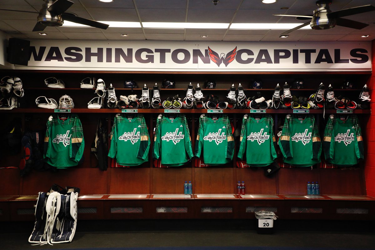Capitals's tweet photo. It's #GoGreenNight and we're auctioning off limited edition green pre-game worn jerseys and pucks! All proceeds benefit the Anacostia Watershed Society and the Washington Youth Garden #ALLCAPS 

Bid now: https://t.co/WDGPd3d5zA https://t.co/RB9c4VSD1L