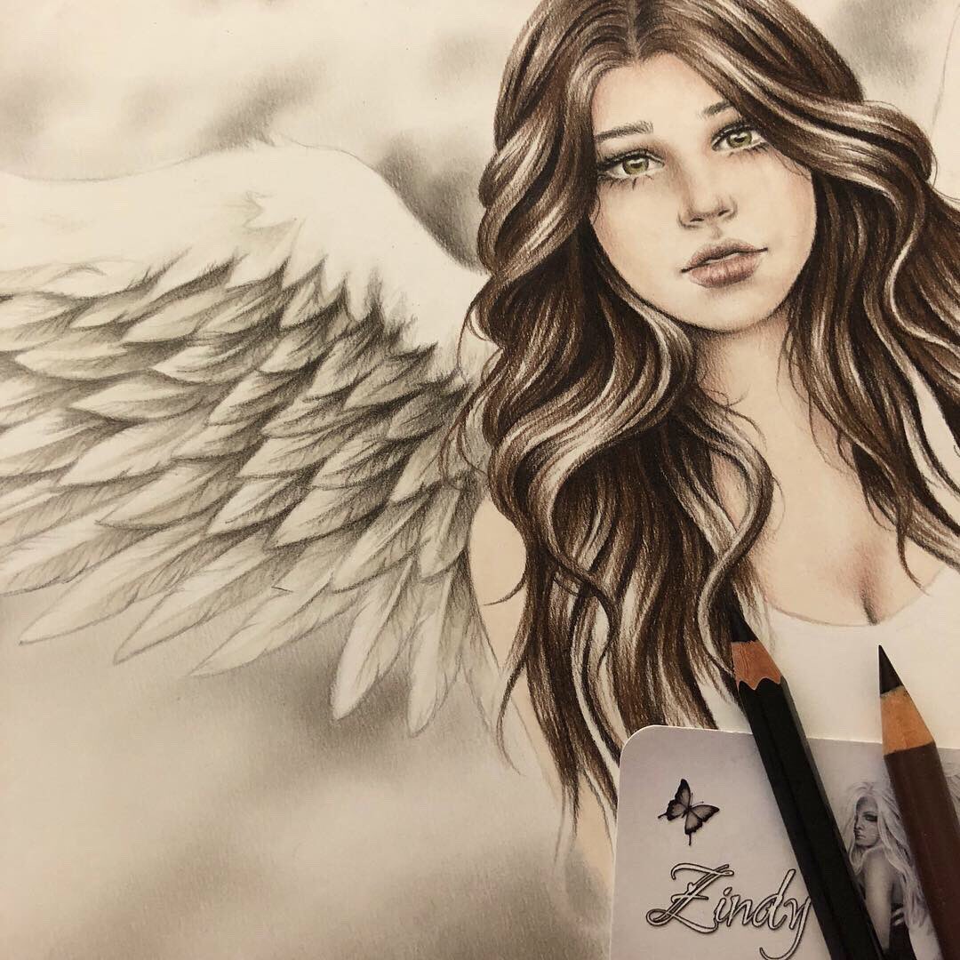 Realistic Pencil Sketch of Arc Angel Michael · Creative Fabrica