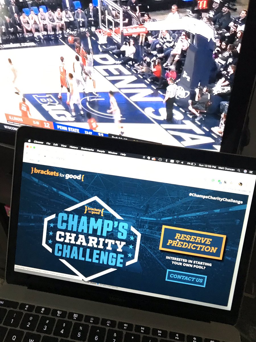BracketsForGood's tweet image. It’s a perfect college hoops day and a perfect day to reserve your prediction for Champ’s Charity Challenge at BFG.org! #FundraisingMadness 💰💰💰