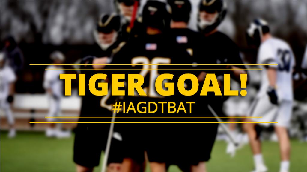 Towson_MLAX's tweet photo. TRANSITION GOAL BOYS! Goodrich gets a loose ball on the Tigers' doorstep and bangs it up to #Kobeast in stride and he stings it home for a 1-0 Tiger lead at 14:05. https://t.co/A4c4vJdKLd