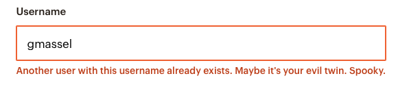GillianMassel's tweet photo. This is a cute error message @Mailchimp, but extremely unhelpful. A good error message tells users what happened AND how to fix it. #microcopymatters #uxwriting #ContentStrategy https://t.co/F5WqSYABiF