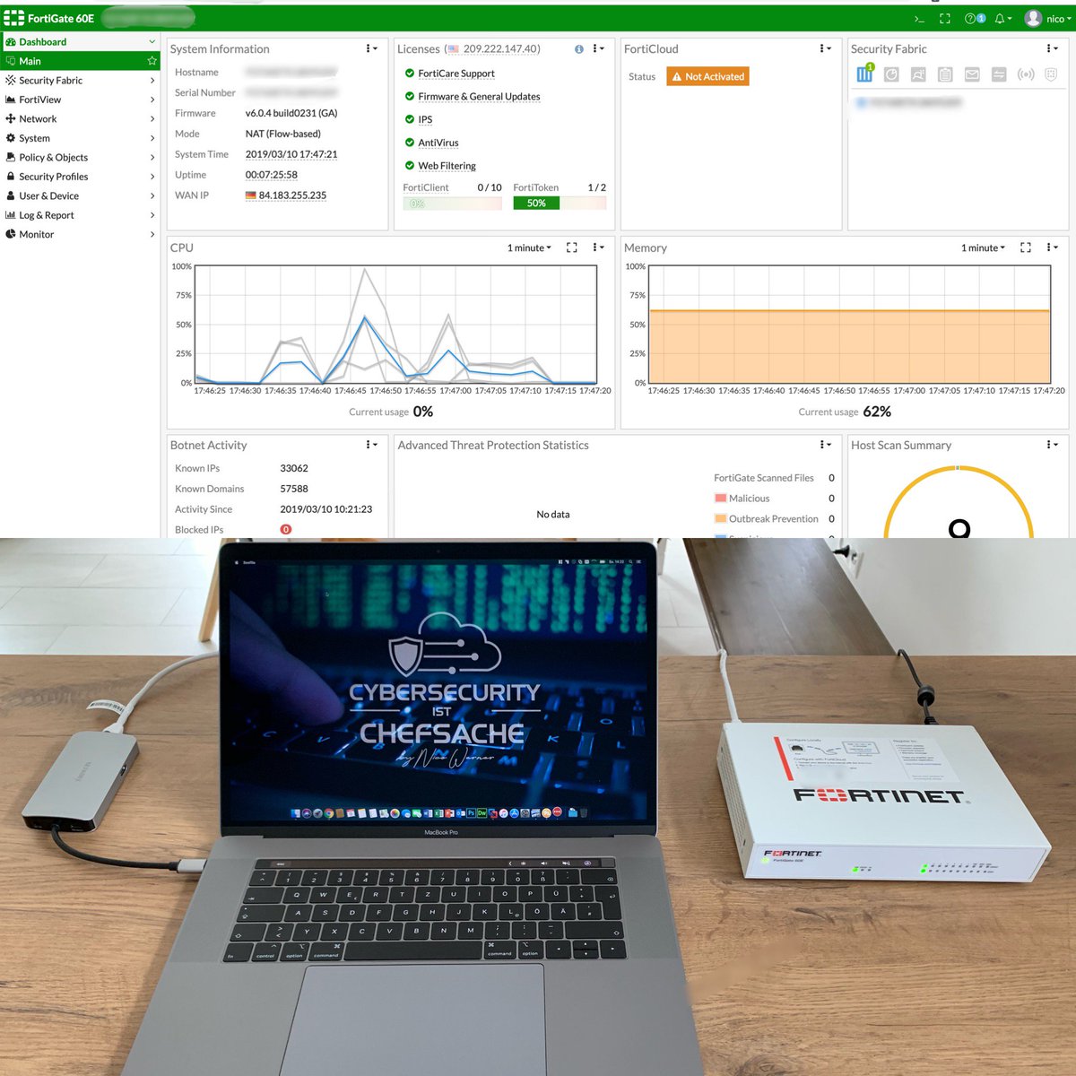 cybersec_nicwer's tweet image. Cybersecurity hört nicht auf wen man den Arbeitsplatz verlässt #ngf #fortinet #fortigate60e #cybersecurityistchefsache