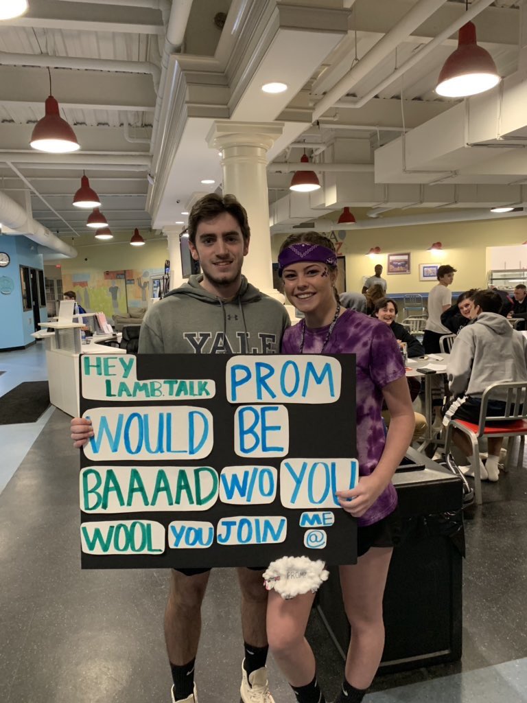 nhsjuniorprom19's tweet photo. Maddie and Liam at gonna be having a LAMB good time at prom!! https://t.co/kaee8aqzkY