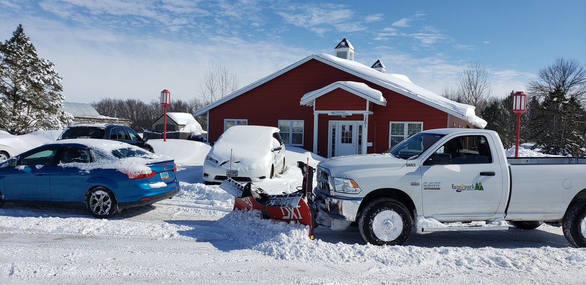 jmathern730's tweet photo. A team effort was needed to plow a path for staff in to @HomewardAS through the heavy snow to get the animals taken care of! #FargoParks #YunkerFarm #snowday https://t.co/ijFDCPAOsM