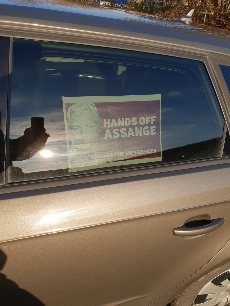 simplyjustNic's tweet photo. @Unity4J on my car since months. So I can come into conversation with people asking me who this guy is and tell them the truth about Julian and his terrible situation - close to Frankfurt/Germany https://t.co/Ddwg4WPZL5