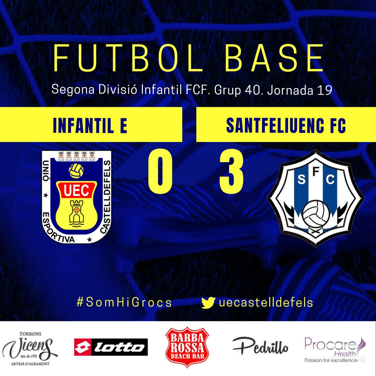 uecastelldefels's tweet photo. #FutbolBaseUEC | ⚽️🔶
❌ INFANTIL E - @SantfeliuencFC: 0-3
#2div47 #SomHiGrocs https://t.co/hkNSHps1hj
