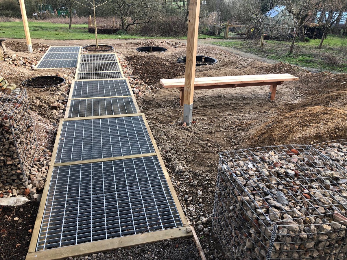 grassroofco's tweet photo. Close to finishing our new #brownfield garden, #sandwall #sandpath and all construction waste with top soil circles planting and seeding next #bugs https://t.co/gfjQjJt8Gk