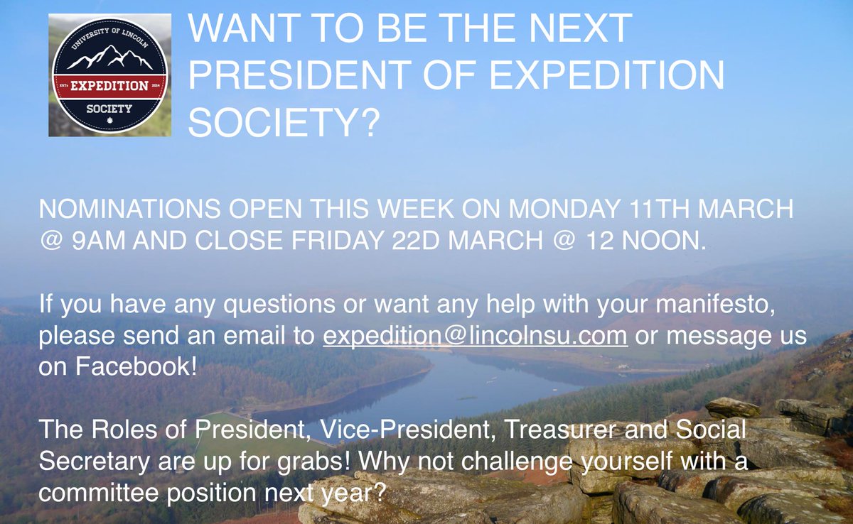 Nominate yourself tomorrow onwards at lincolnsu.com/nominations, good luck!! 💚