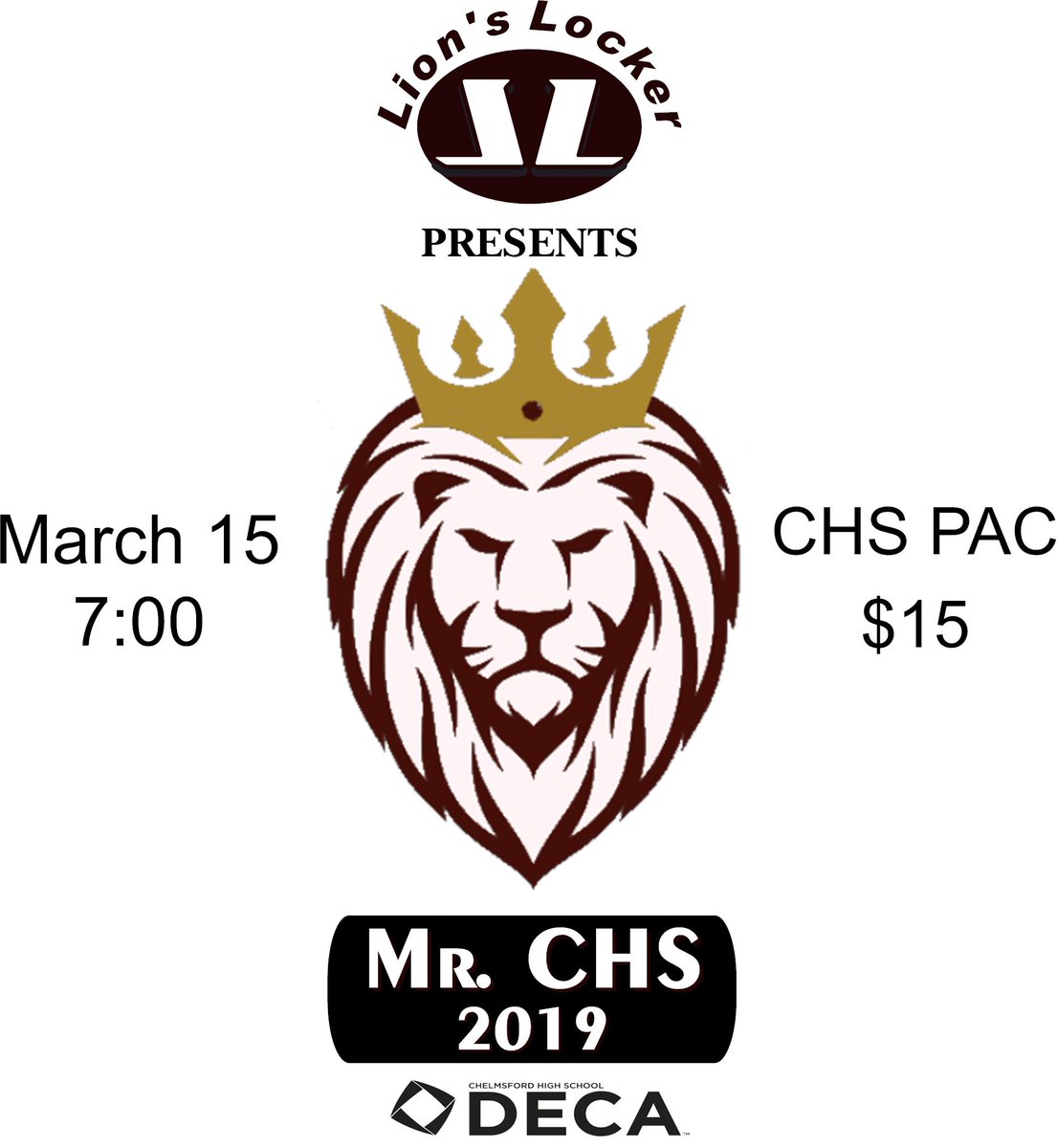 It’s that time of year again!!  Mr. CHS 2019 is Friday, March 15th at 7 PM. Use this link ow.ly/NU1x30nZrXU  to buy tickets to see an exciting show AND support CHS DECA continue to fund business education opportunities for our students.