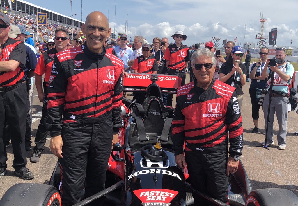 TonyDungy's tweet image. Wow!  What a ride in the Pace Car with Mario Andretti. I have never experienced anything like that. Thank you @Honda and @MarioAndretti  for an awesome ride. But I can tell you I never need to go that fast again 😀.  #partner