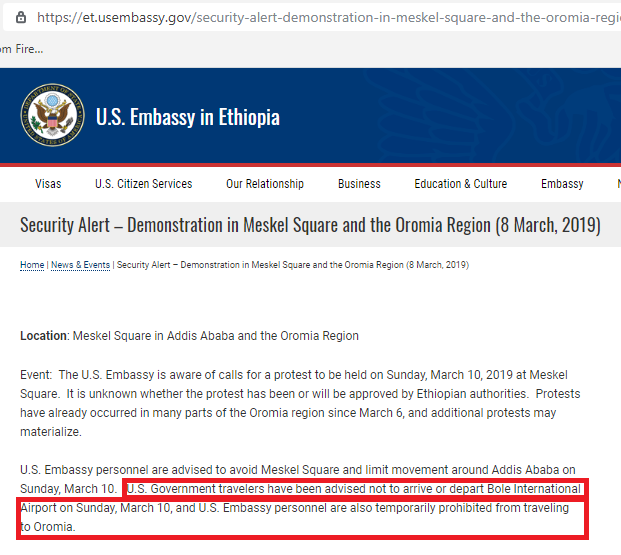 US Embassy Ethiopia