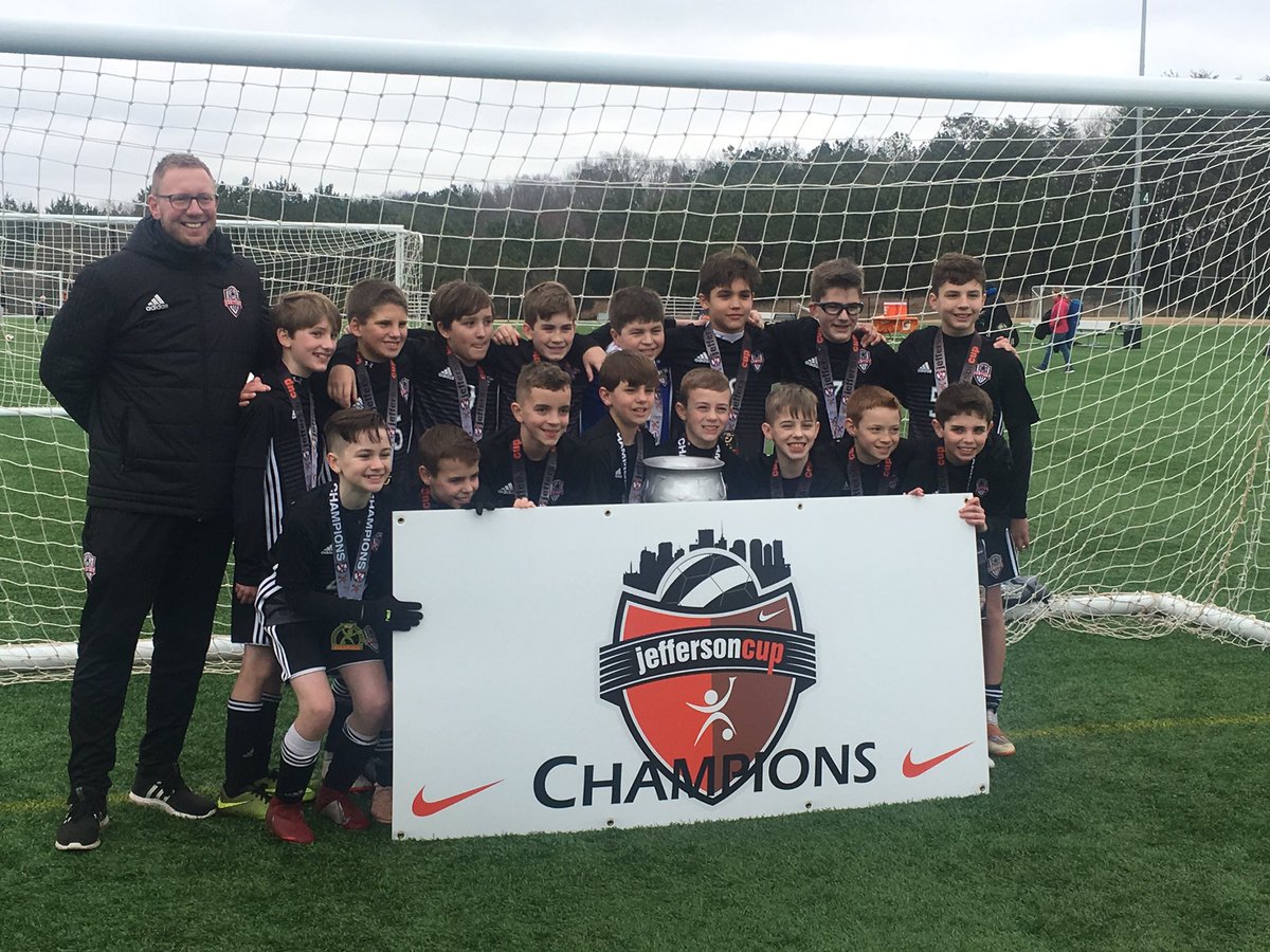 century2007b's tweet photo. Play as a team, win as a team. Great job coach @LarryFingers and boys @century2007b.  Jefferson Cup Champions! @CenturyV_FC @jeffersoncup https://t.co/MmyRhQBZqG