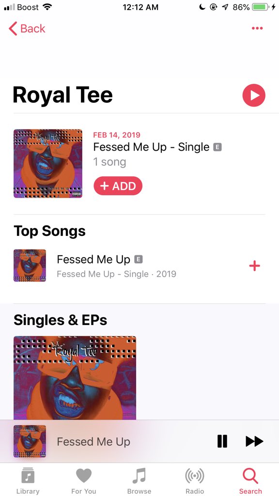 imROYALTEE's tweet photo. #FessedMeUp out everywhere now 🥺🖤👾✨
iTunes: [https://t.co/ohSnwmsJqb]

Tidal: [https://t.co/4frGx0MELR]

Google Play: [https://t.co/l6JYjFmFcN]

Amazon: [https://t.co/pH6PQJnPld]

Audiomack: [https://t.co/wgIAyyD2a8]

SoundCloud: [https://t.co/vjcBZ9YmPS] https://t.co/ualWgpRE0n