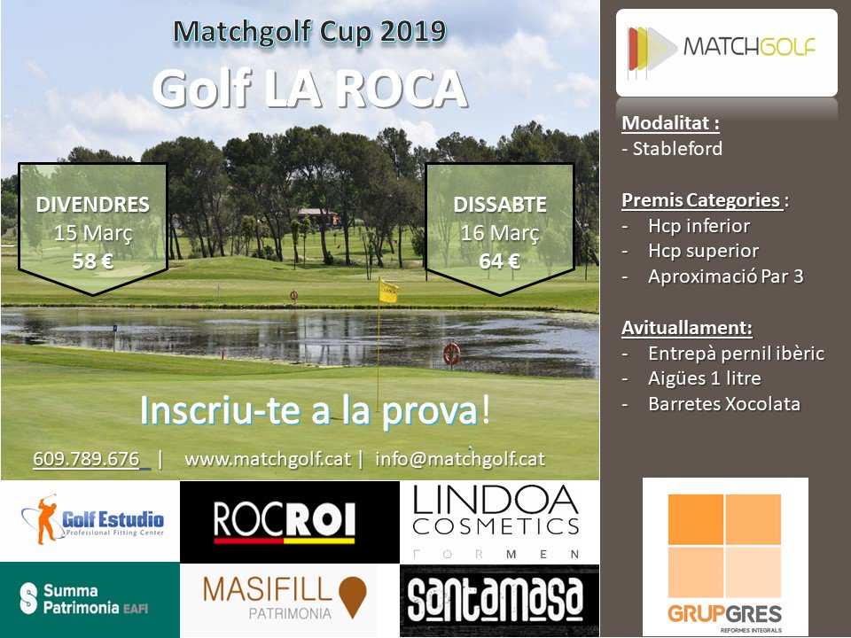 Seguimos!! esta semana en <a href="/GolfLaRoca/">GolfLaRoca</a> Fiesta de Golf de Matchgolf! únete a nuestra comunidad en matchgolf.es y juega cada semana! este viernes 15 y sábado 16 prueba MAJOR y consigue los 600 puntos de la Matchgolf Cup!!