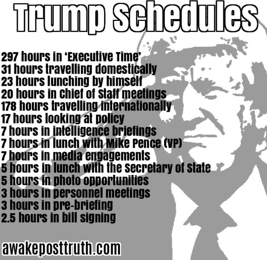 Awakeposttruth's tweet photo. Trump schedules the details...  Visit https://t.co/riJzTpfo8U for more of the details. #TrumpIsTheEnemyOfThePeople #trump #DonaldTrump #ExecutiveTime https://t.co/wMOrKeryuU
