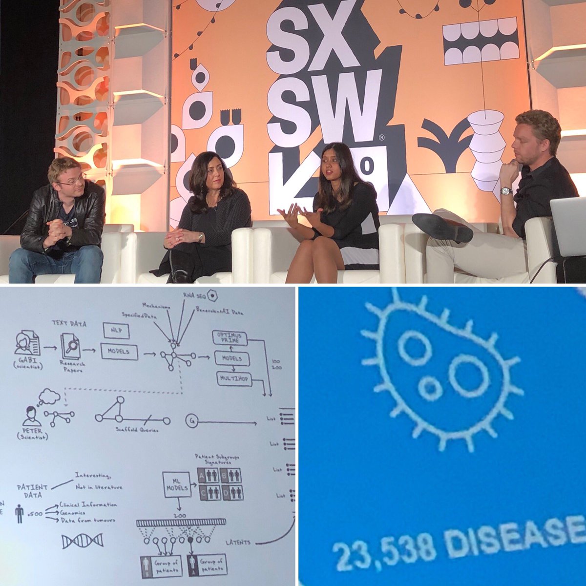 virtualtorres's tweet photo. Today, @Benevolent_ai revealed how their disease sprints using AI have redefined unlocking value from decades of research to create a powerful platform for scientists to explore, better understand disease, and bring effective new treatments to patients. #intouchwith #sxsw2019 https://t.co/9bMlS5yrOA