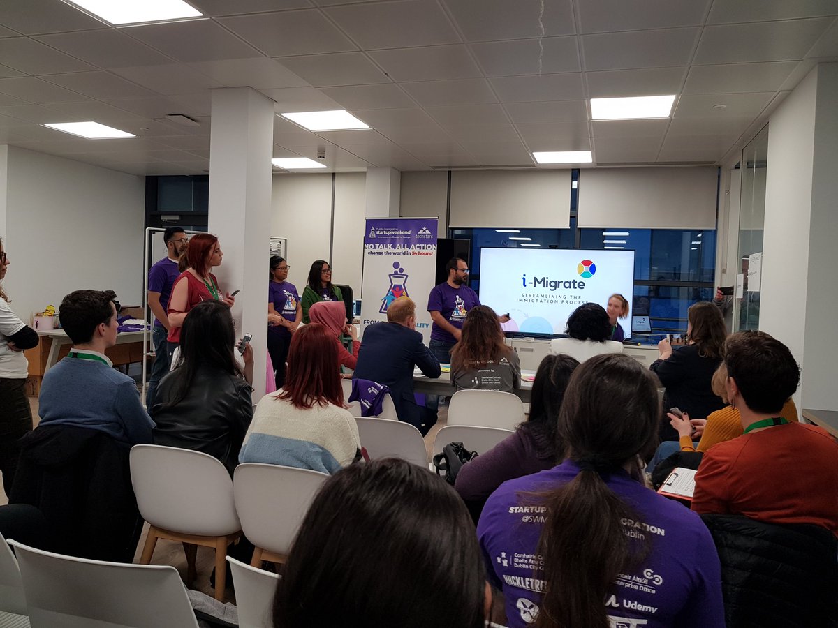 DavidPollardIRL's tweet photo. @StartupWeekDub @techstars @StartupWeekend @udemy @diversein @matthewhelt @ColinJ_Keogh @DCCEconDev @LEODublinCity @stevenogara @furkankarayel @BICDublin First up! #iMigrate streamlining the immigration process. https://t.co/0AyFJpwQNI