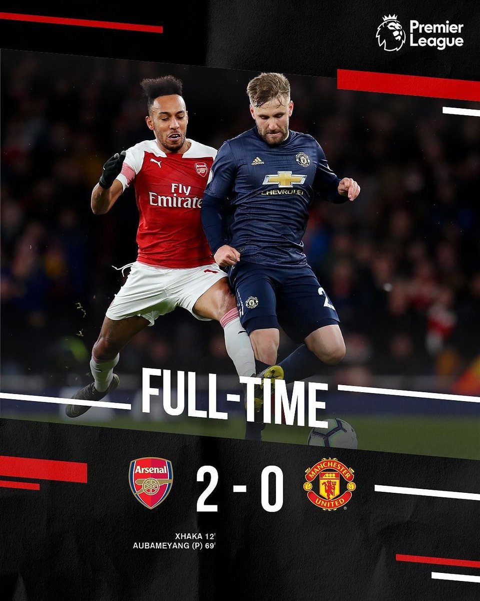 FT:  Arsenal 2-0 Manchester United

#matchday #PL #premierleague #MUFC #mufcfans #manutd #manunited #manchesterunited #united #unitedfans #Solskjaer #indomanutdjogja #jogja