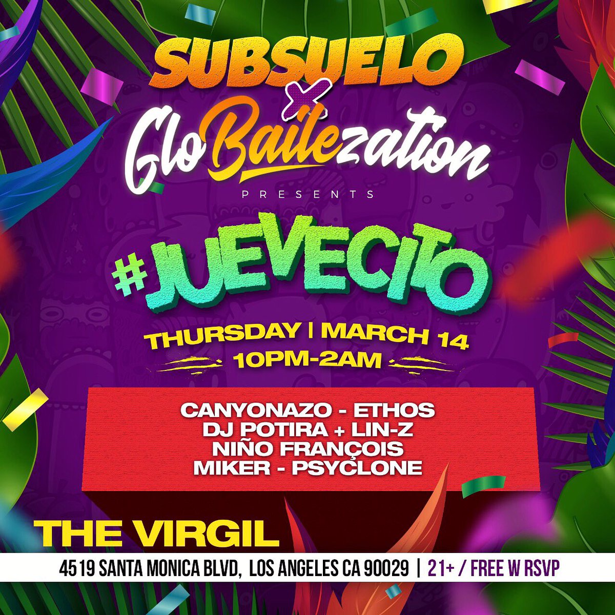 djpotira's tweet photo. Thursday is gonna b lit 🔥 @SubsueloCrew @Nino_Francois @TheVirgil #juevecito https://t.co/YBhm3DzmBd