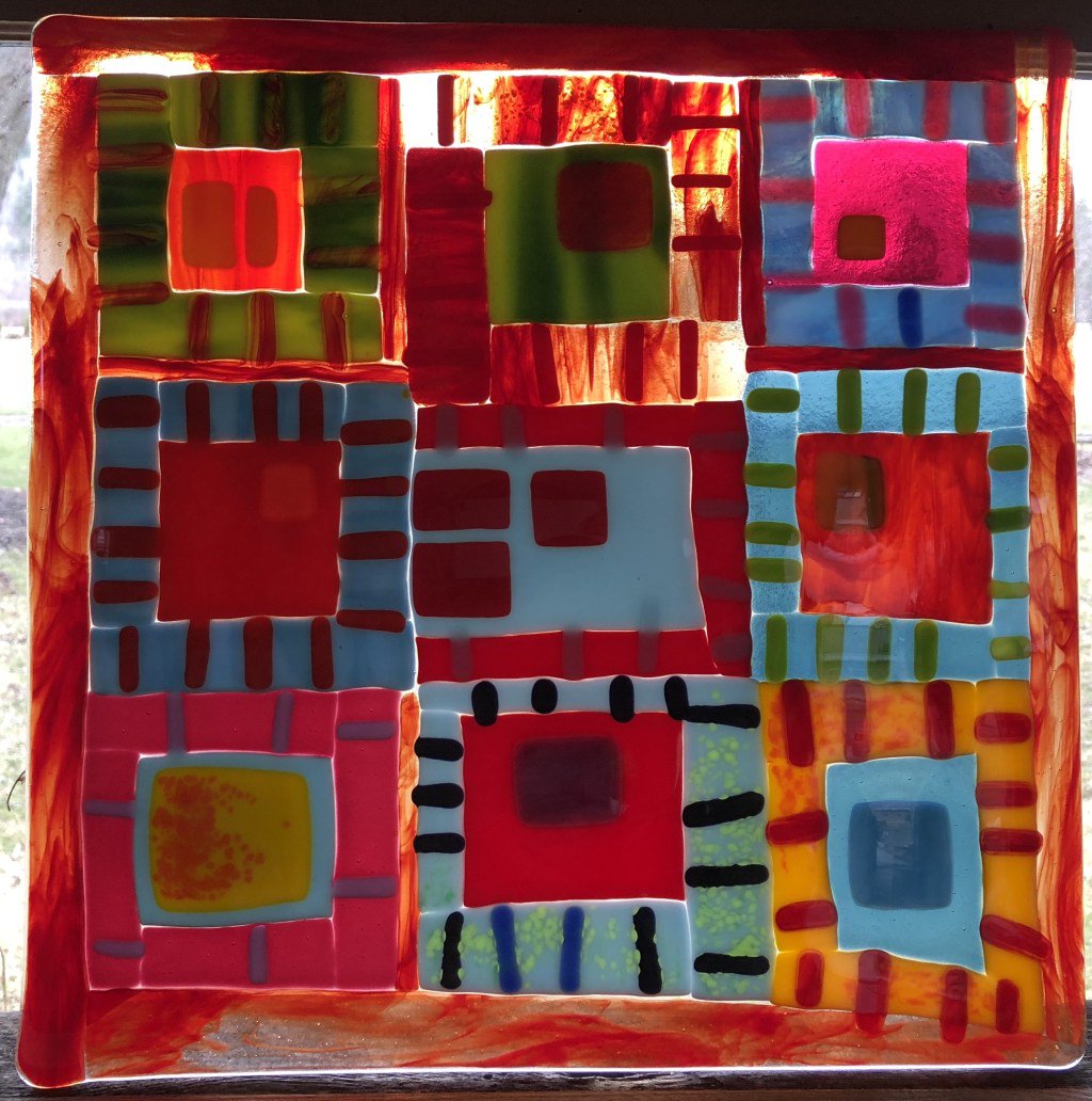 RED Patchwork Quilt cottageglassworks.com/product/red-pa…