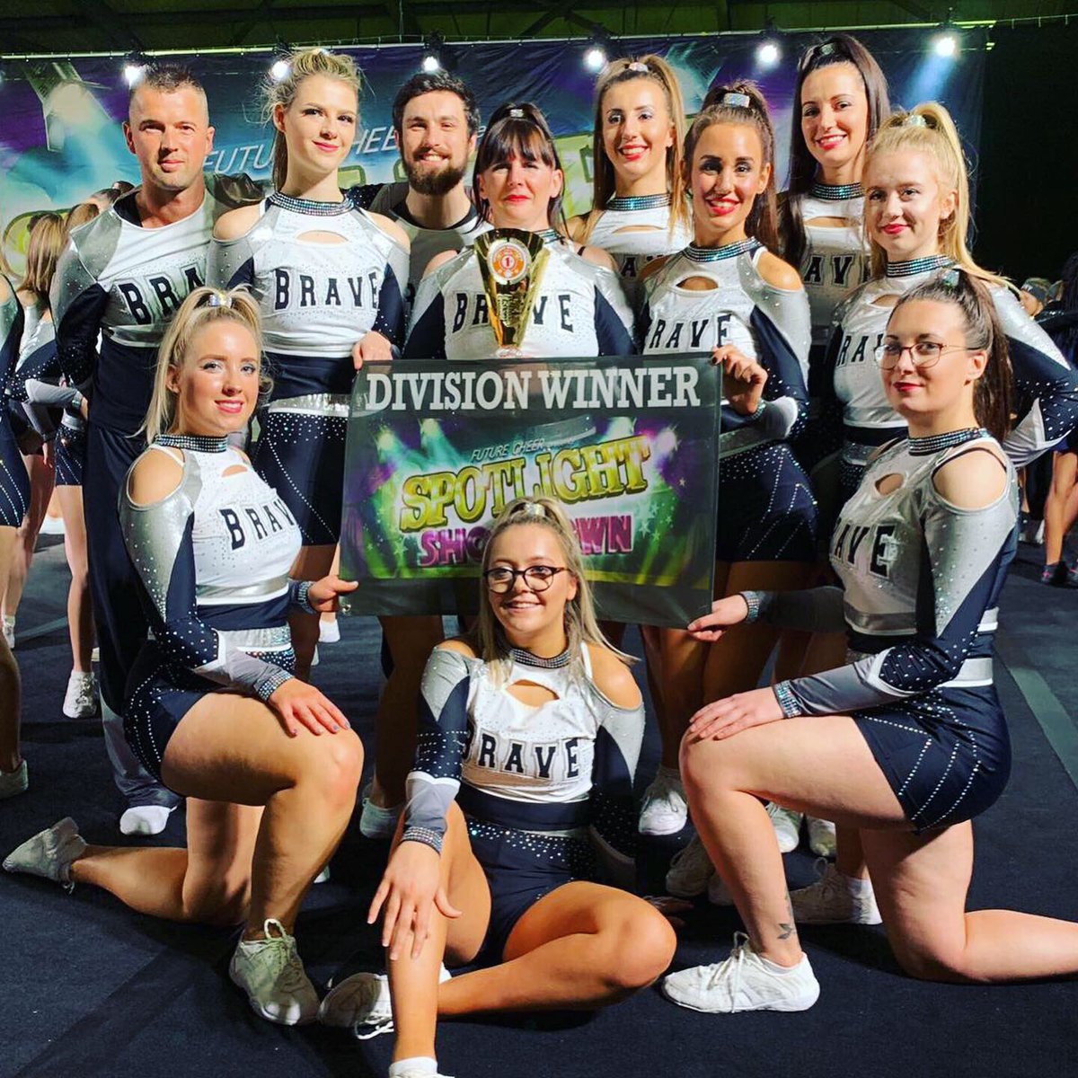 twirler18's tweet photo. Amazing day! 🖤🏆@BraveAllstars #Divisionwinners #TeamUndercover #NorwichCheerleading #FutureCheer #SpotlightShowdown https://t.co/5cjRas9iu9