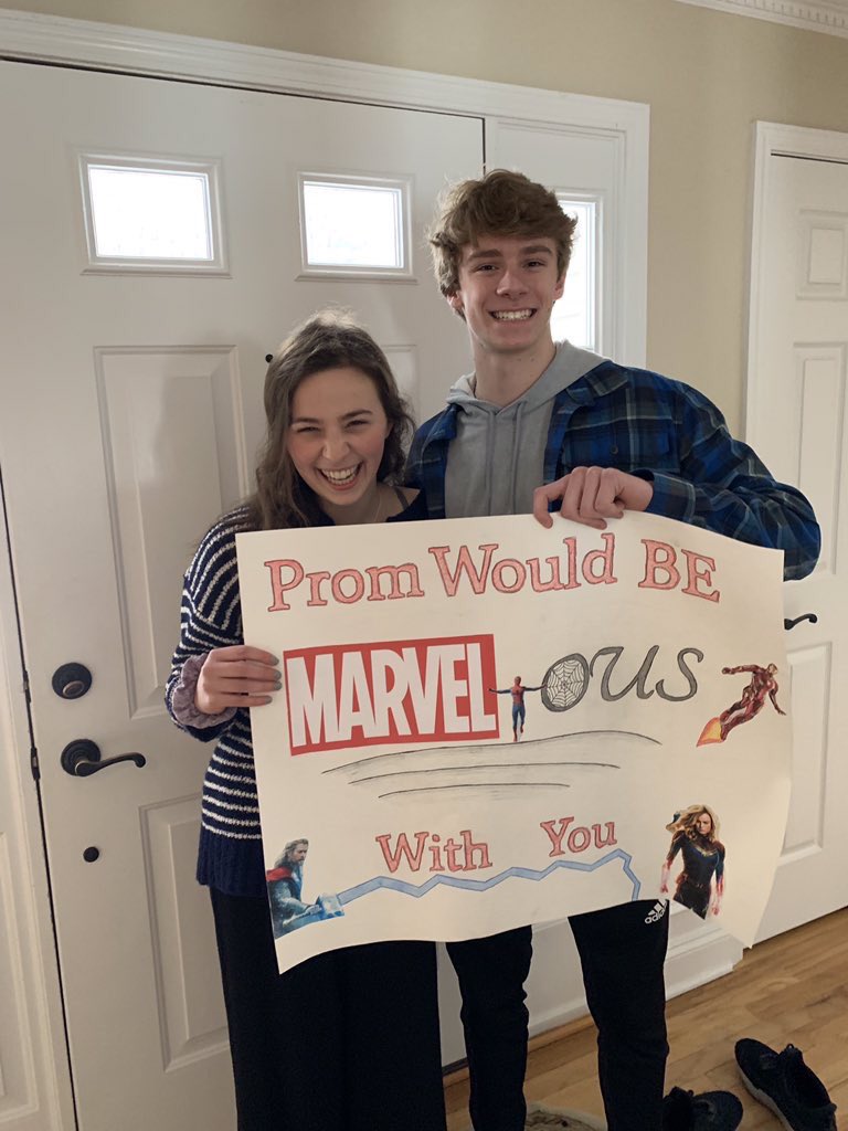 nhsjuniorprom19's tweet photo. Maddie and Sam are gonna have a MARVELous time at prom!! https://t.co/aWEUgiXPcN