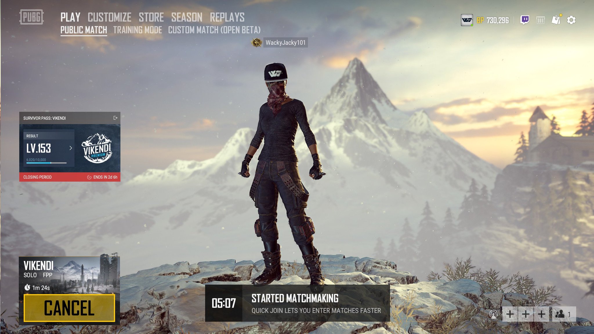 Wackyjacky101 Alright I Officially Can No Longer Play Vikendi Solo Fpp Eu While Streaming The Queue Is Simply Too Long This Was The First Game I Joined After Opening The