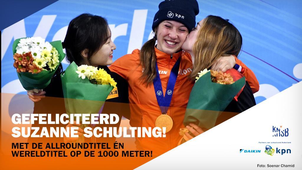 Suzanne Schulting sluit een geweldig seizoen af met twee gouden medailles op het WK shorttrack, wat een prestaties! Ook trots op de andere shorttrackers, wat een geweldige sport! 🤩 #TeamNL
