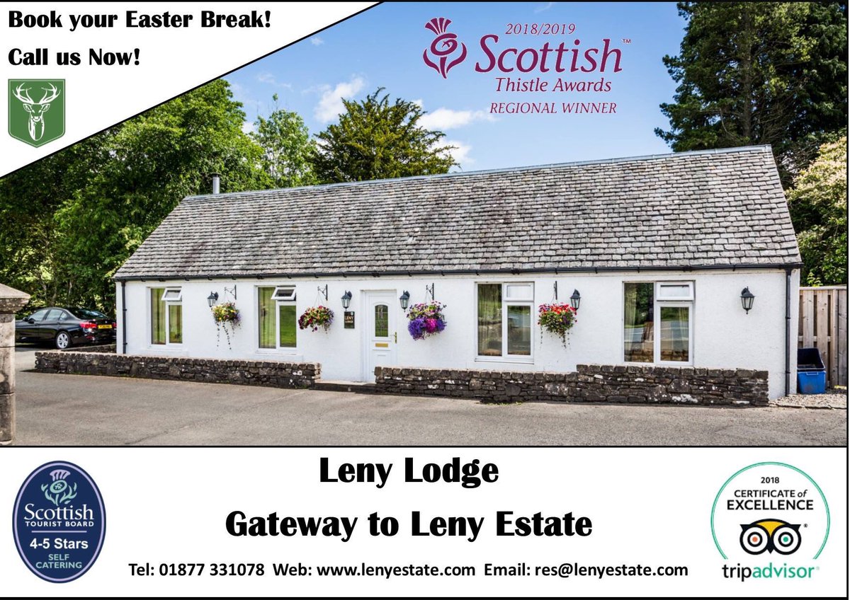 Leny Lodge is a pet friendly Victorian Gatehouse offering luxury 4 star comfort.  To book call 01877 331078.
lenyestate.com #selfcatering #scotland #lochlomond #cottage #easterbreak #holiday #greatoutdoors #petfriendly