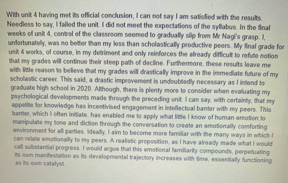 Mrnagisclass's tweet image. #highschoolproblems can’t believe that our system of education tags this student as a failure. He does not fit into a box, but excels far outside of its boundaries.