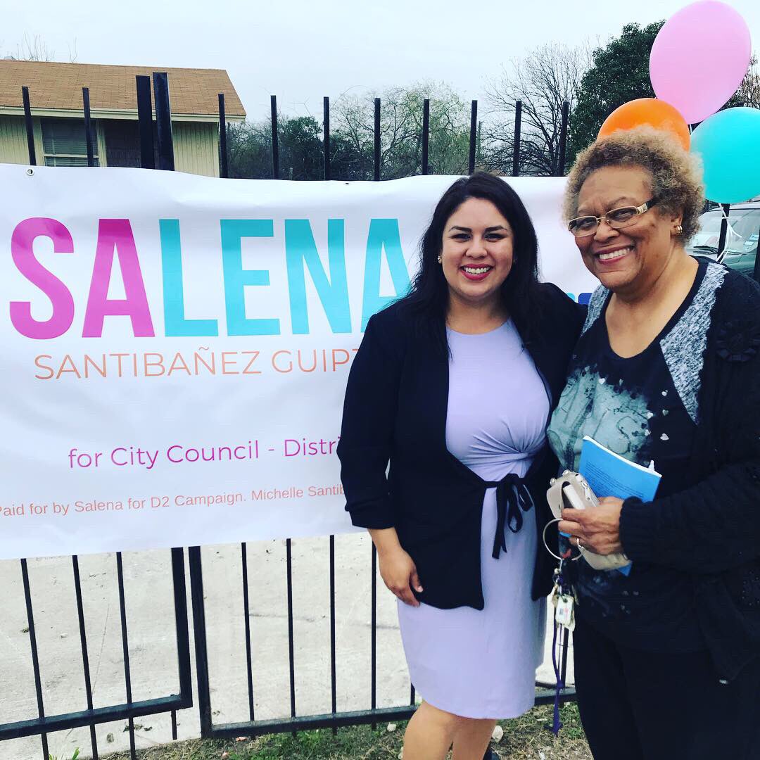VoteSalenaD2's tweet photo. Thank you to Ms. Antoinette Franklin, neighbor, friend and supporter of #VoteSalenaD2 for coming out to read her written word. As a Poet Laureate and author, I encourage everyone to pick up her recent book, The Phd Game. #D2Proud #D2Strong #EastsideSA #SATX https://t.co/c7s0u4KRY4